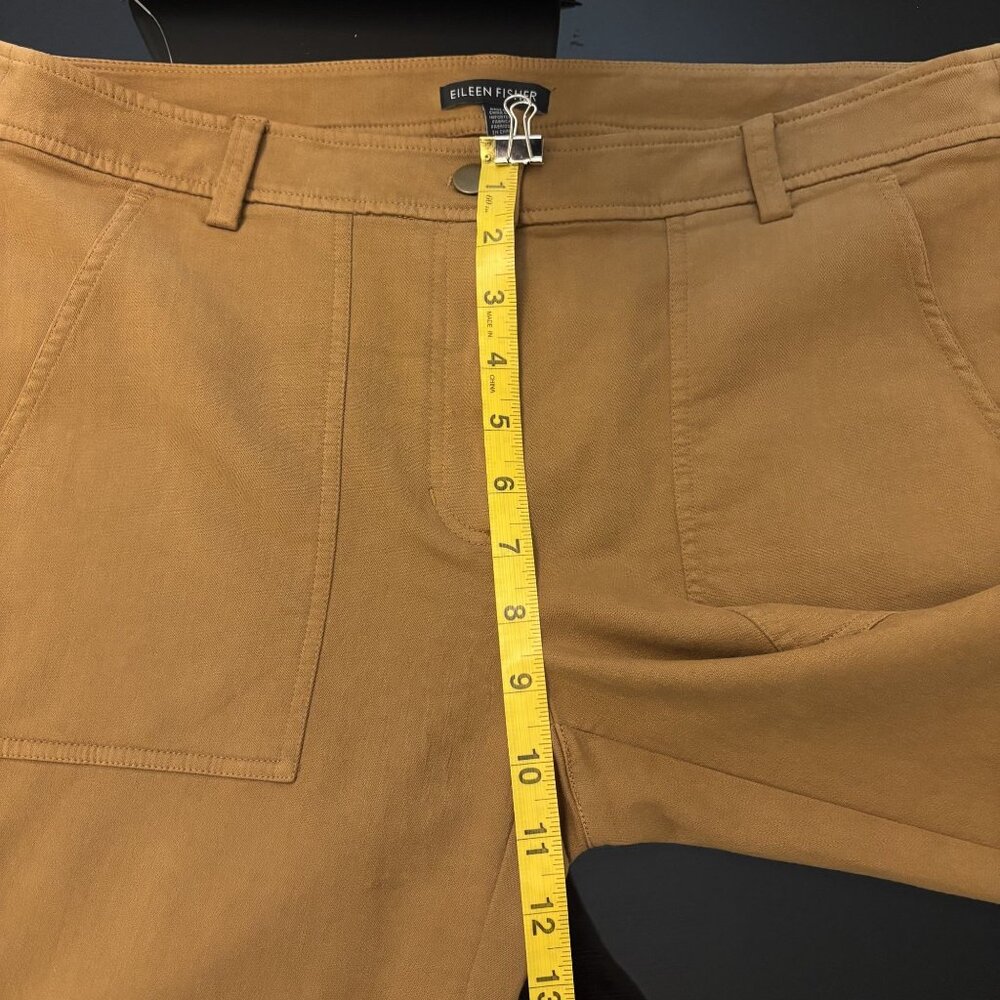 Eileen Fisher Clay Organic Cotton Straight-Leg Pants With Front Patch Pockets - Picture 12 of 14